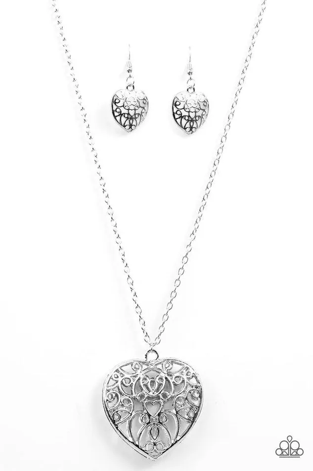 Necklaces Paparazzi Jewelry Paparazzi Necklace Deep In My Heart Silver