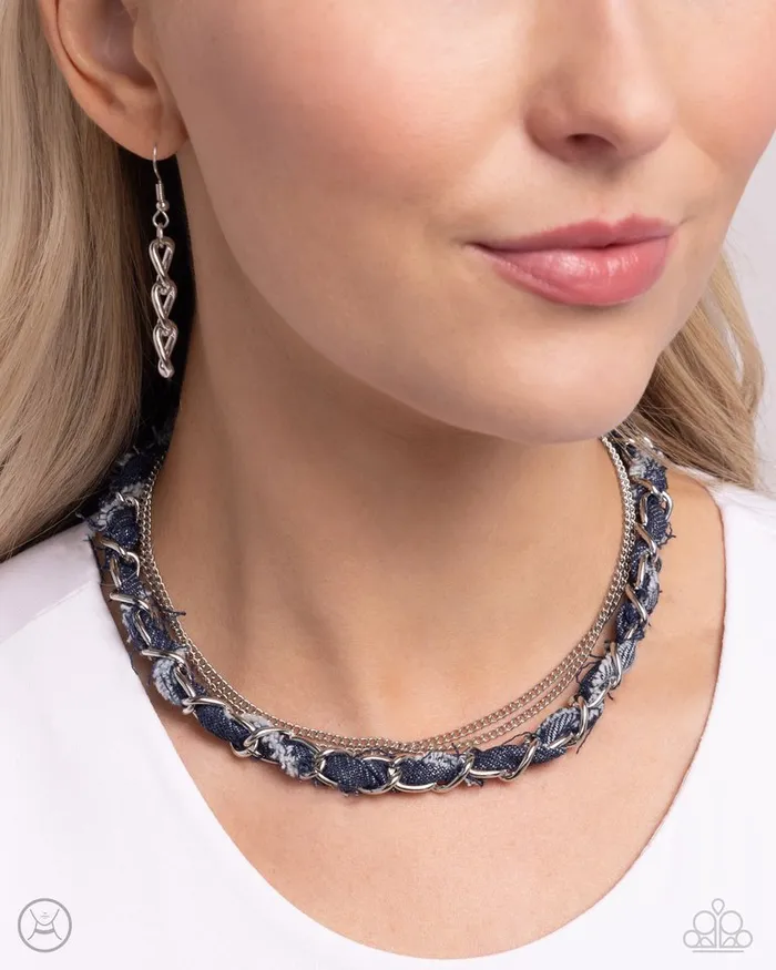 Necklaces Paparazzi Jewelry Paparazzi Necklace Denim Danger Silver