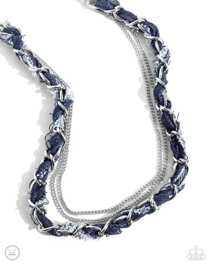 Necklaces Paparazzi Jewelry Paparazzi Necklace Denim Danger Silver Necklaces Paparazzi Jewelry Paparazzi Necklace Denim Danger Silver