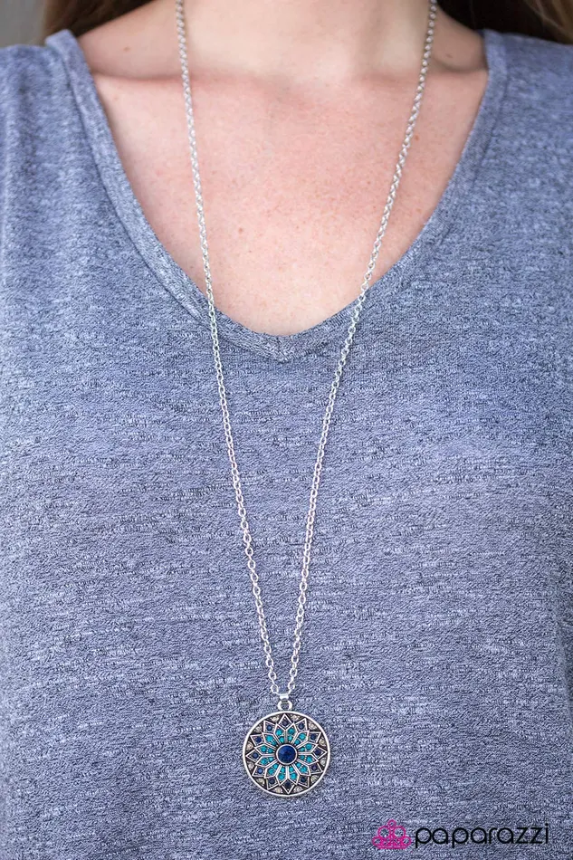 Necklaces Paparazzi Jewelry Paparazzi Necklace Feel Like A MEDALLION Bucks Blue