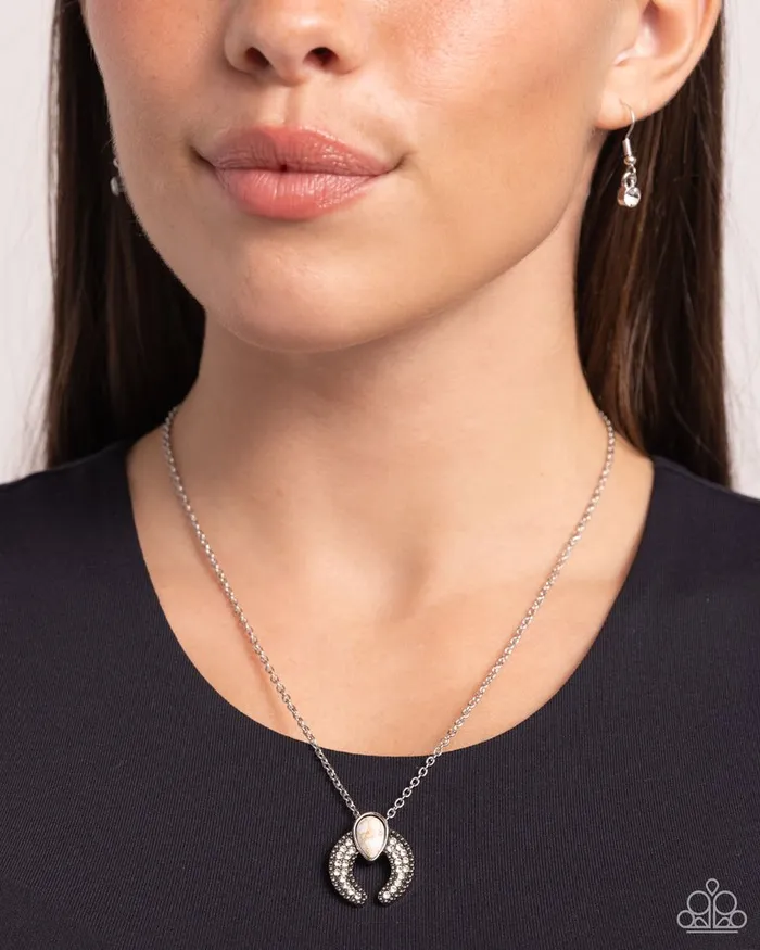 Necklaces Paparazzi Jewelry Paparazzi Necklace Horseshoe Haute White