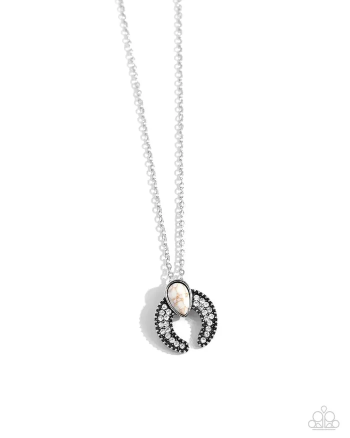 Necklaces Paparazzi Jewelry Paparazzi Necklace Horseshoe Haute White Necklaces Paparazzi Jewelry Paparazzi Necklace Horseshoe Haute White