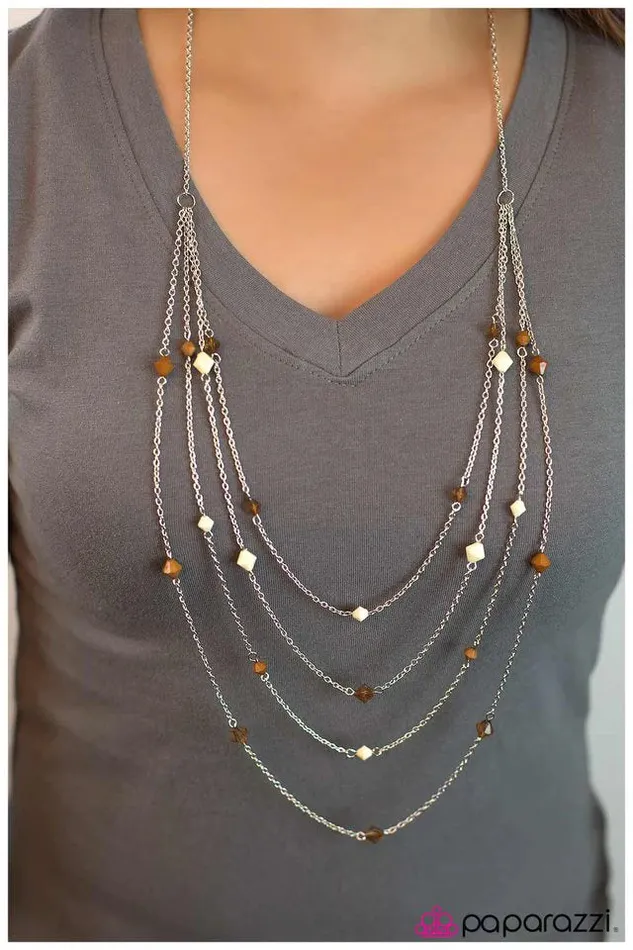 Necklaces Paparazzi Jewelry Paparazzi Necklace Just Enough Brown