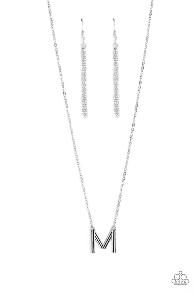 Necklaces Paparazzi Jewelry Paparazzi Necklace Leave Your Initials Silver M Necklaces Paparazzi Jewelry Paparazzi Necklace Leave Your Initials Silver M