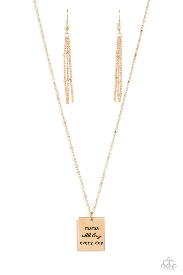 Necklaces Paparazzi Jewelry Paparazzi Necklace Mama MVP Gold Necklaces Paparazzi Jewelry Paparazzi Necklace Mama MVP Gold