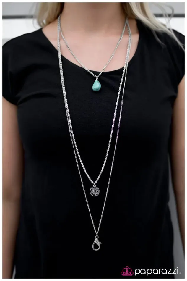 Necklaces Paparazzi Jewelry Paparazzi Necklace May The FOREST Be With You Blue