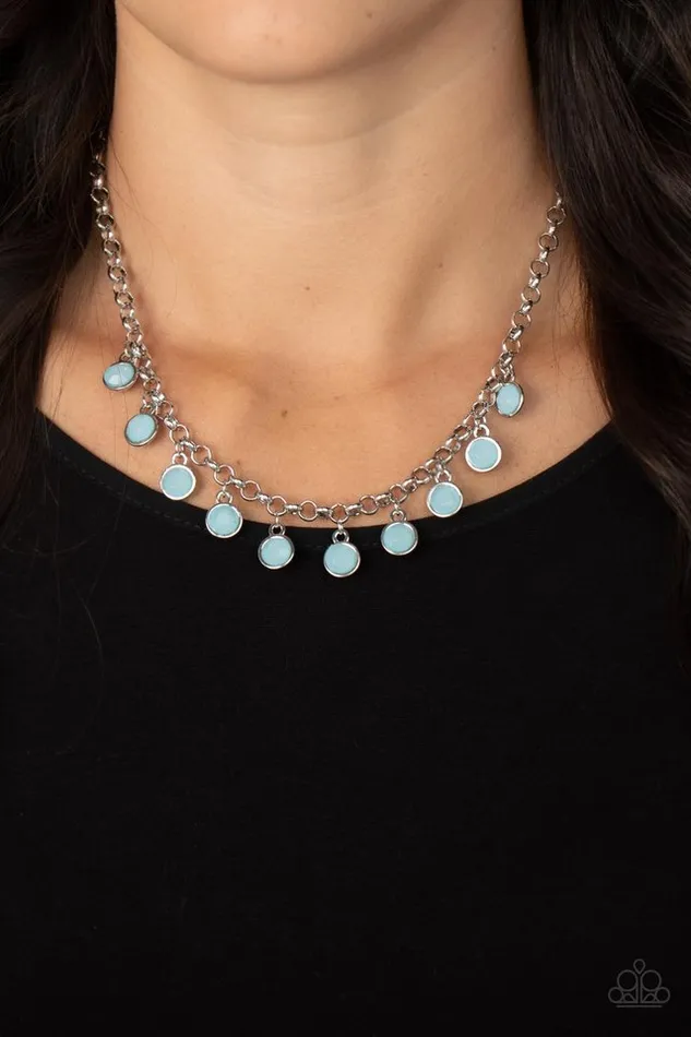 Necklaces Paparazzi Jewelry Paparazzi Necklace Moonbeam Magic Blue