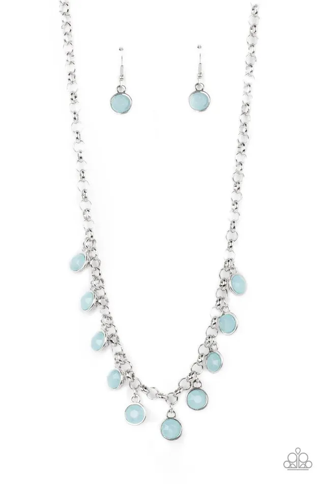 Necklaces Paparazzi Jewelry Paparazzi Necklace Moonbeam Magic Blue