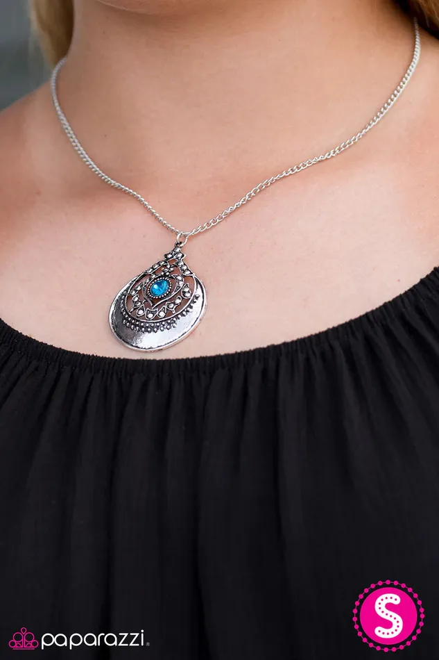 Necklaces Paparazzi Jewelry Paparazzi Necklace One In A MEDALLION Blue