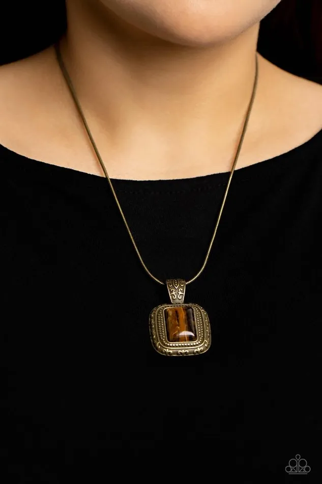 Necklaces Paparazzi Jewelry Paparazzi Necklace Right Hand TALISMAN Brass