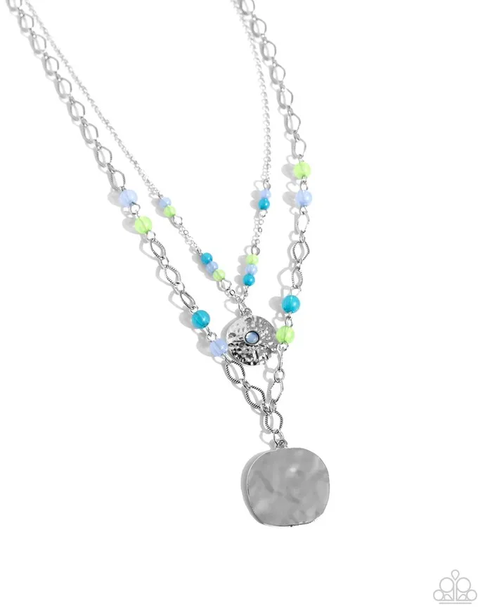 Necklaces Paparazzi Jewelry Paparazzi Necklace Sand Dollar Season Blue Necklaces Paparazzi Jewelry Paparazzi Necklace Sand Dollar Season Blue