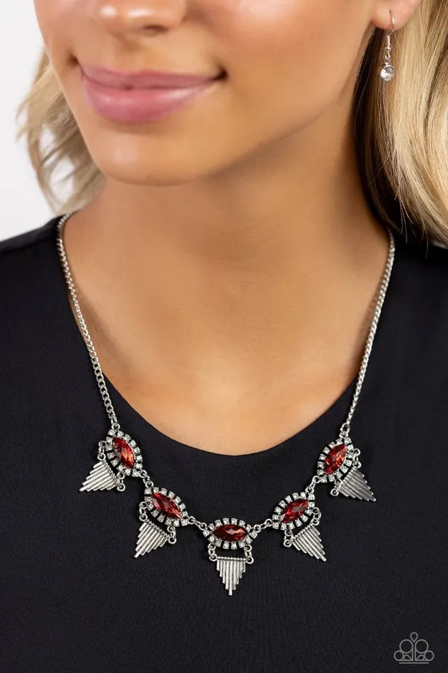 Necklaces Paparazzi Jewelry Paparazzi Necklace Scintillating Shimmer Red