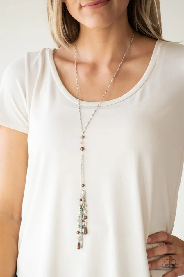 Necklaces Paparazzi Jewelry Paparazzi Necklace Timeless Tassels Brown
