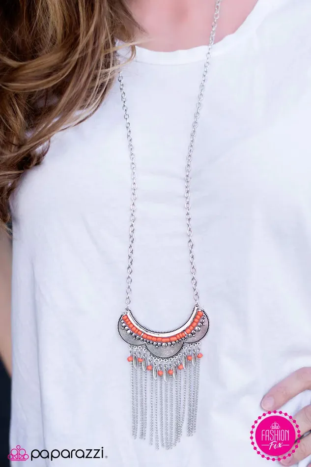 Necklaces Paparazzi Jewelry Paparazzi Necklace Tribal Fusion Orange