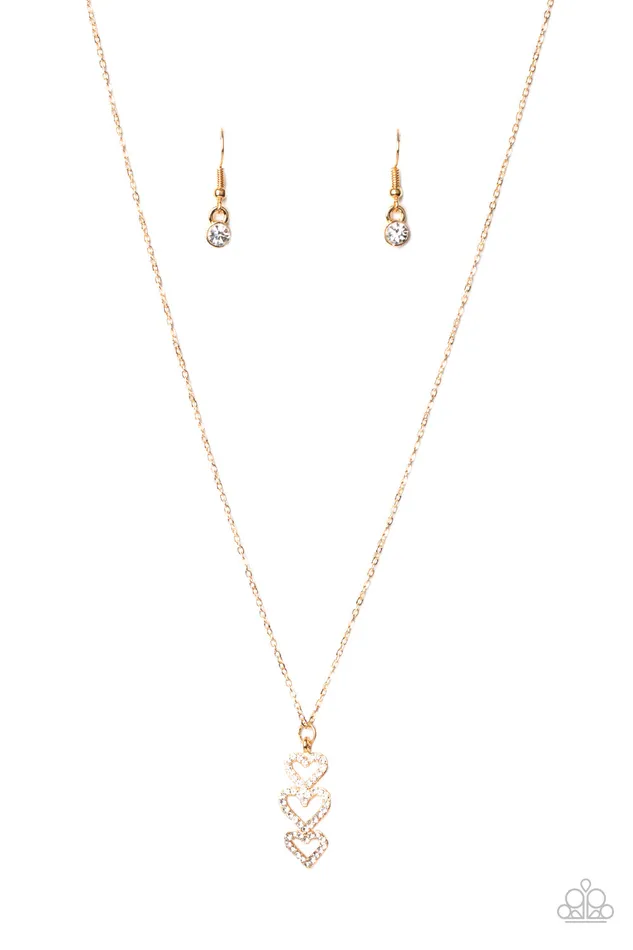 Necklaces Paparazzi Jewelry Paparazzi Necklace With All Your HEARTS Gold Necklaces Paparazzi Jewelry Paparazzi Necklace With All Your HEARTS Gold