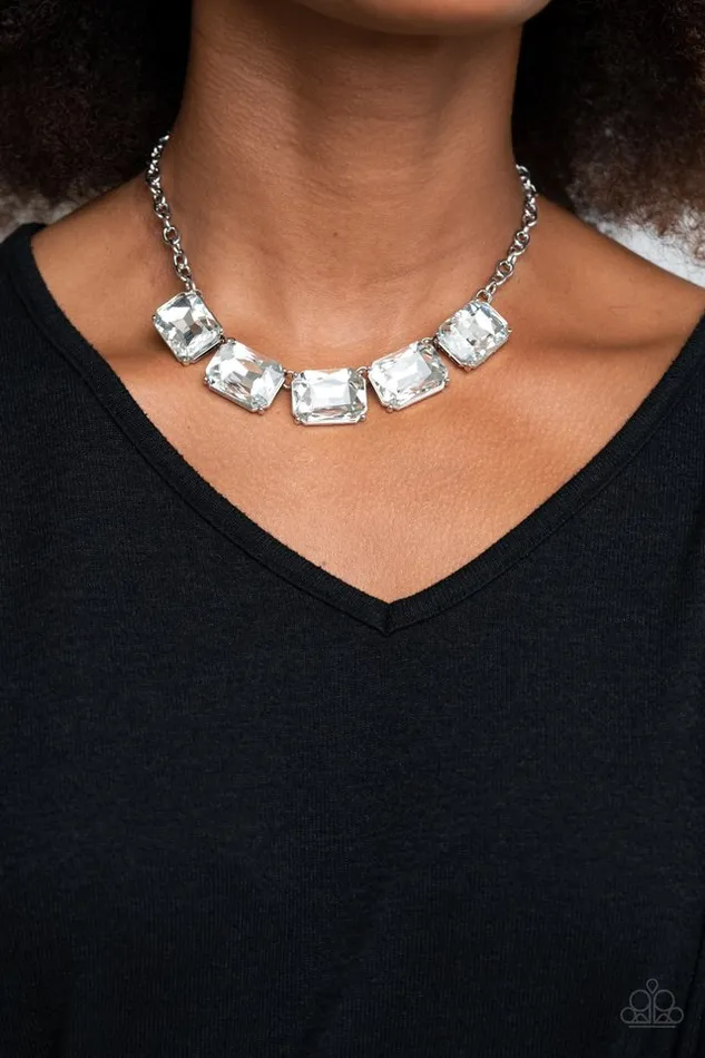 Necklaces Paparazzi Necklace Deep Freeze Diva White Paparazzi Jewelry
