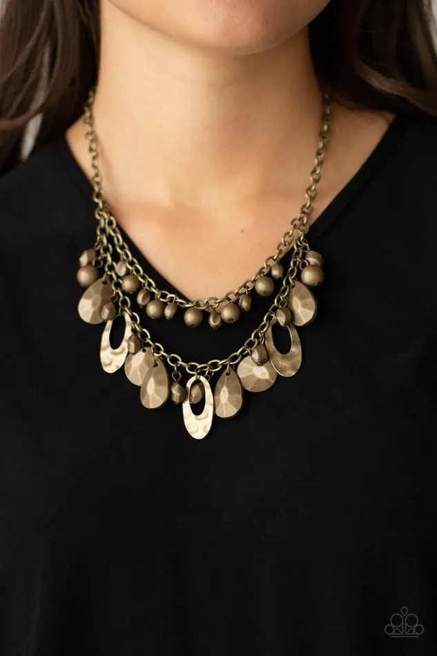 Necklaces Paparazzi Necklace Extra Exhilarating Brass Paparazzi Jewelry