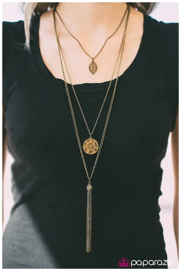 Necklaces Paparazzi Necklace Late Autumn Brass Paparazzi Jewelry