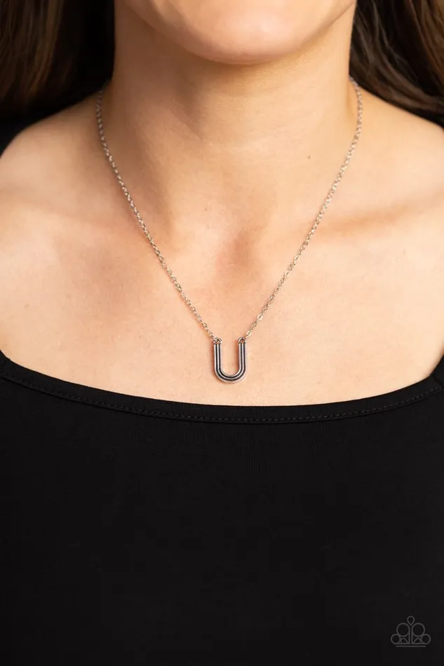 Necklaces Paparazzi Necklace Leave Your Initials Silver U Paparazzi Jewelry