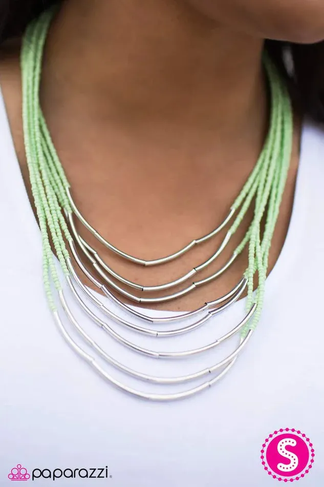 Necklaces Paparazzi Necklace Living The GLEAM Green Paparazzi Jewelry