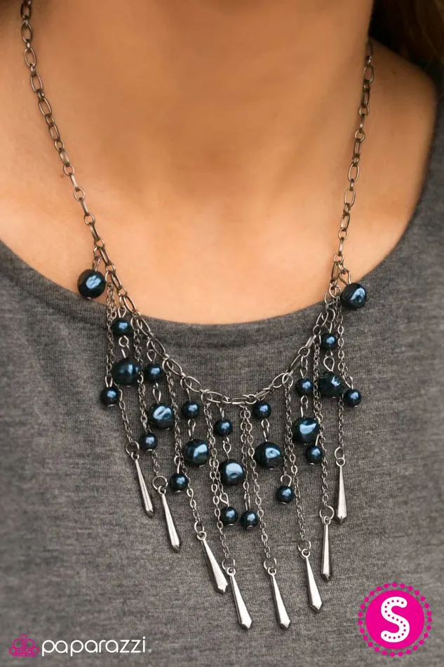 Necklaces Paparazzi Necklace Midnight Lights Blue Paparazzi Jewelry