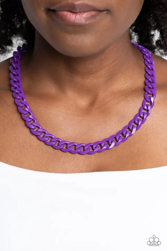 Necklaces Paparazzi Necklace Painted Powerhouse Purple Paparazzi Jewelry