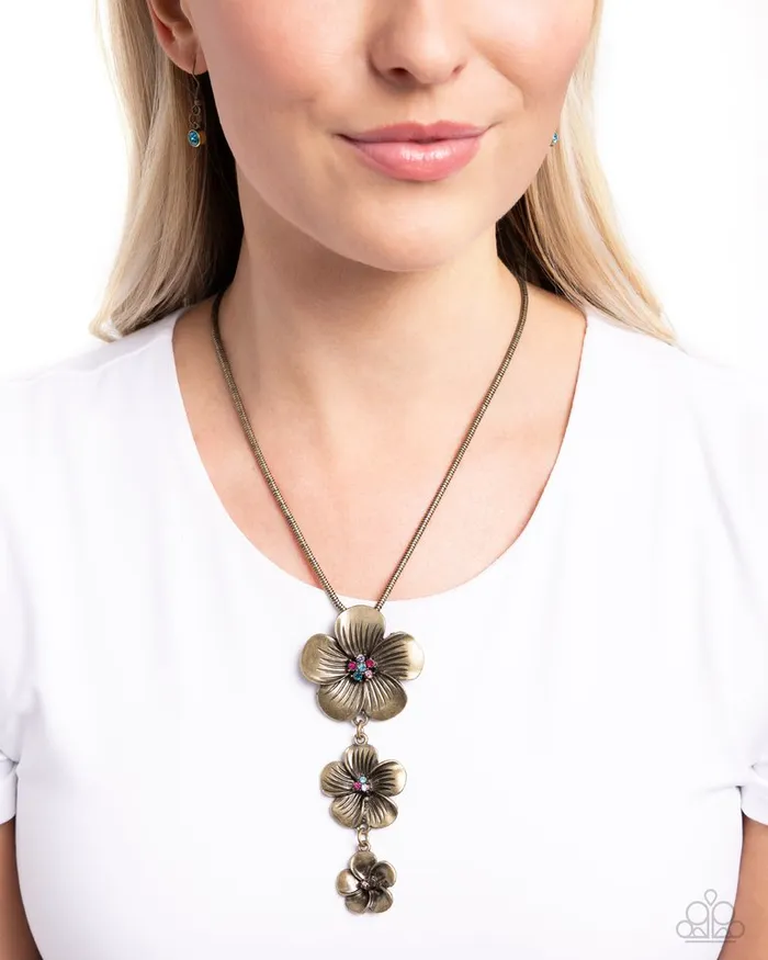 Necklaces Paparazzi Necklace Wallflower Whimsy Brass Paparazzi Jewelry