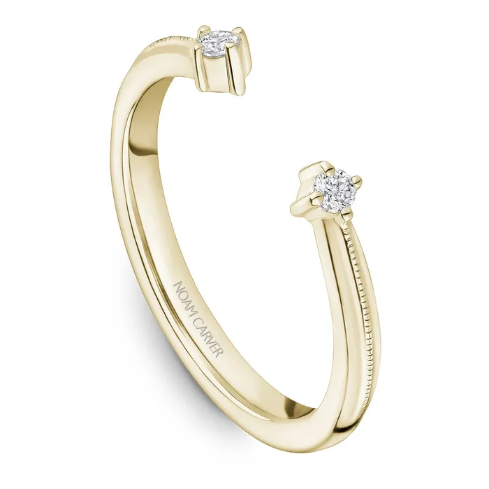 Noam Carver Rings 14K Yellow Gold Diamond Open Band