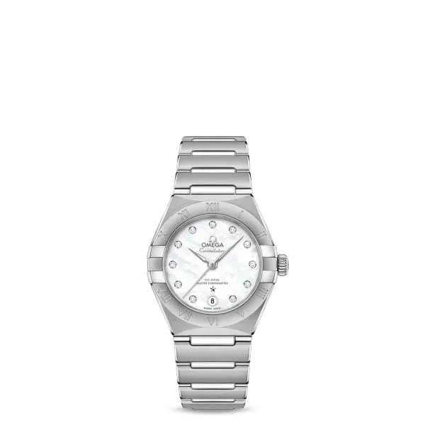 Omega Constellation 29mm Watch Ref 13110292055001 White Mother of Pearl Diamond Index Dial Stainless Steel Bracelet Omega Bracelets Omega Constellation 29mm Watch Ref 13110292055001 White Mother of Pearl Diamond Index Dial Stainless Steel Bracelet Omega Bracelets
