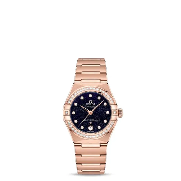 Omega Constellation 29mm Watch Ref 13155292053003 Blue Diamond Index Dial Diamond Bezel 18K Rose Gold Bracelet Omega Bracelets Omega Constellation 29mm Watch Ref 13155292053003 Blue Diamond Index Dial Diamond Bezel 18K Rose Gold Bracelet Omega Bracelets
