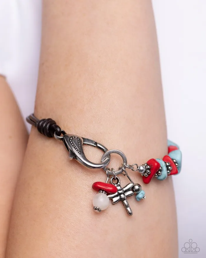 Paparazzi Bracelet Daring Dragonfly Red Paparazzi Jewelry Bracelets