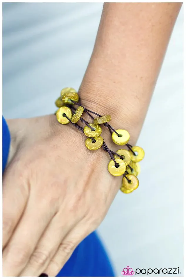 Paparazzi Bracelet Lucky Catch Yellow Paparazzi Jewelry Bracelets