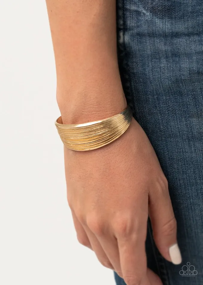Paparazzi Bracelet Off The Cuff Couture Gold Paparazzi Jewelry Bracelets