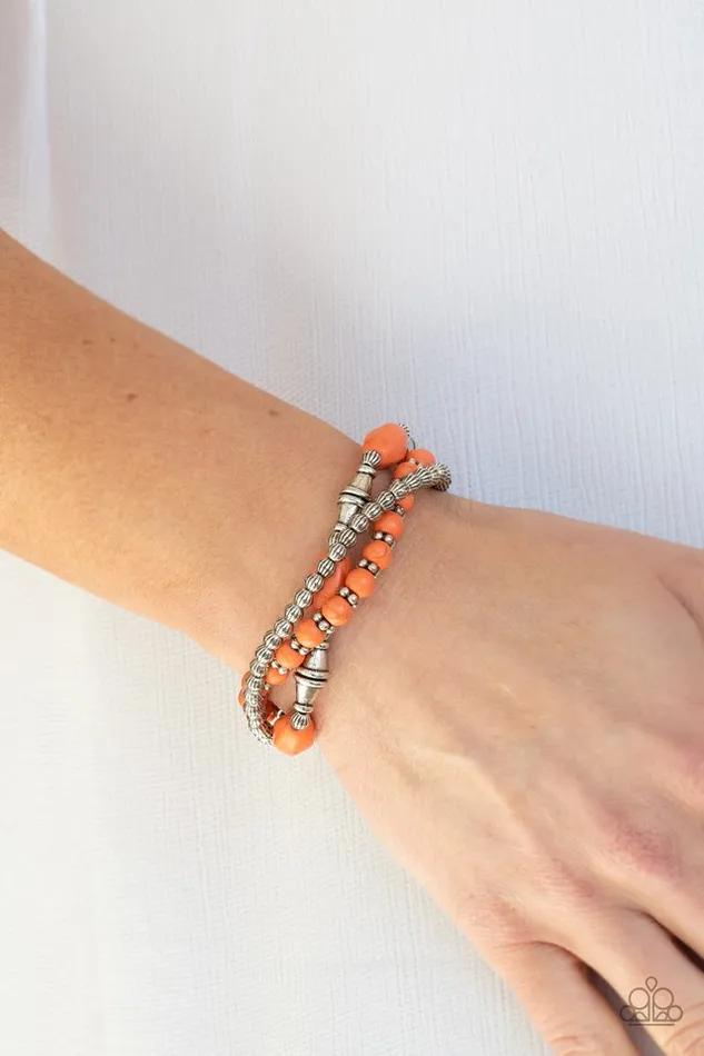 Paparazzi Bracelet Sahara Sanctuary Orange Paparazzi Jewelry Bracelets
