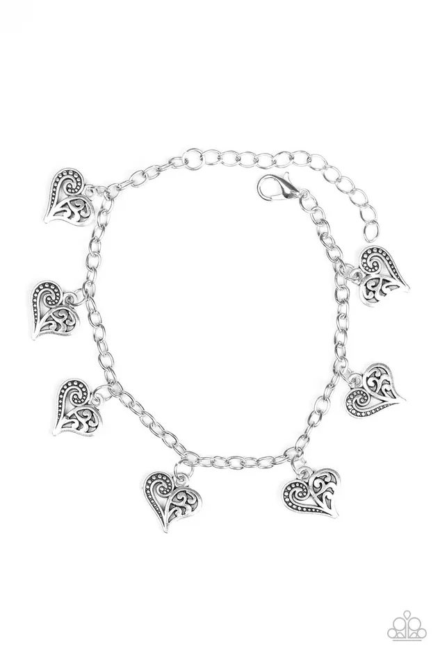 Paparazzi Bracelet Turn Up The HEART Silver Paparazzi Jewelry Bracelets