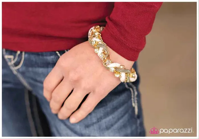 Paparazzi Bracelet Twisted Treasure White Paparazzi Jewelry Bracelets
