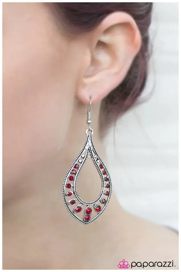Paparazzi Earring Big Spender Red Paparazzi Jewelry Earrings