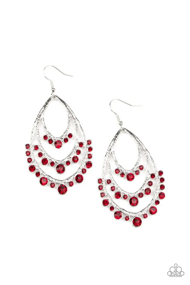 Paparazzi Earring Break Out In TIERS Red Paparazzi Jewelry Earrings Paparazzi Earring Break Out In TIERS Red Paparazzi Jewelry Earrings