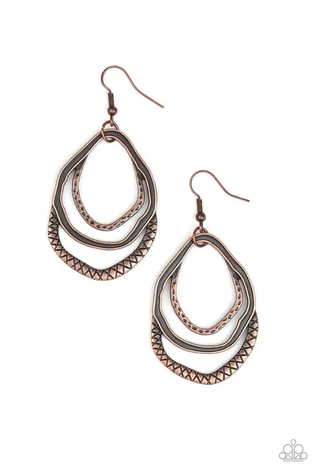 Paparazzi Earring Canyon Casual Copper Paparazzi Jewelry Earrings