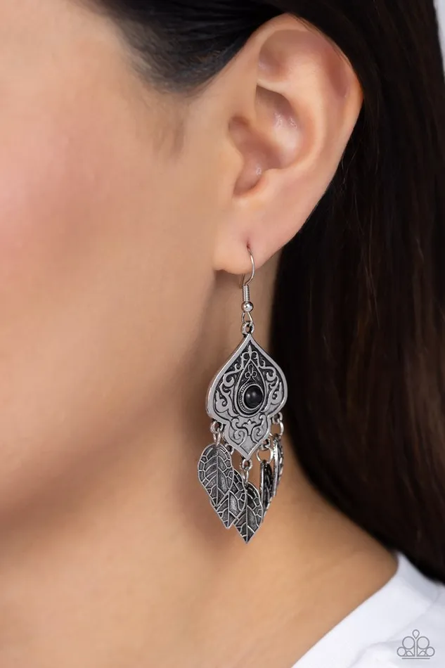 Paparazzi Earring Desert Canopy Black Paparazzi Jewelry Earrings