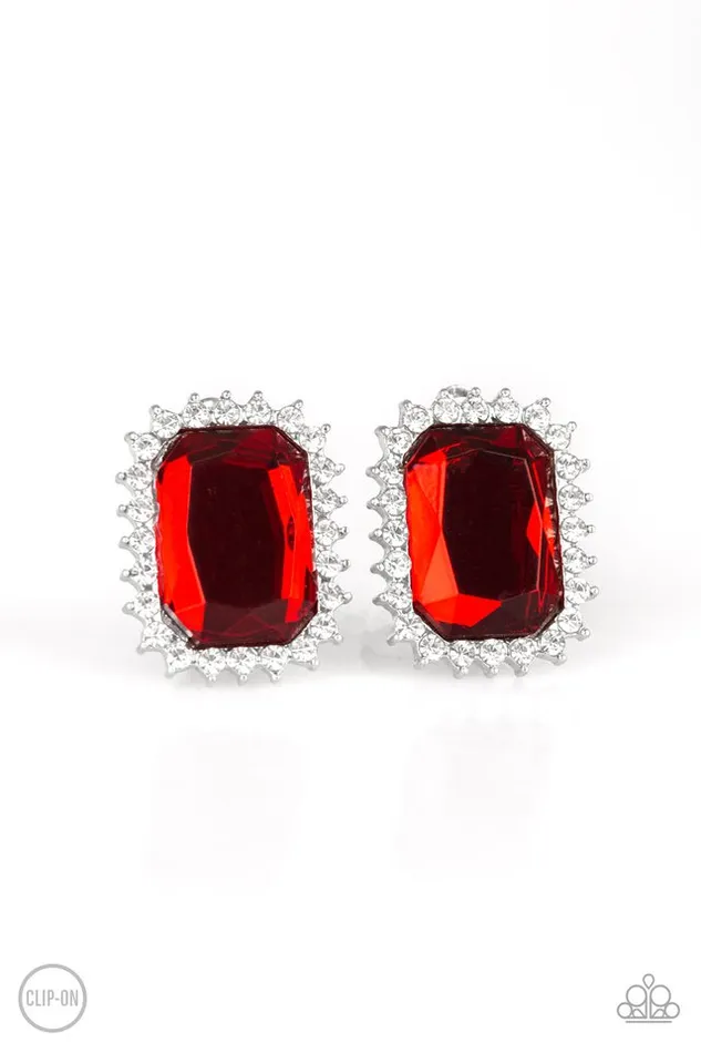 Paparazzi Earring Downtown Dapper Red ClipOn Paparazzi Jewelry Earrings Paparazzi Earring Downtown Dapper Red ClipOn Paparazzi Jewelry Earrings