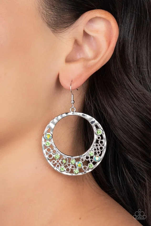 Paparazzi Earring Enchanted Effervescence Green Paparazzi Jewelry Earrings
