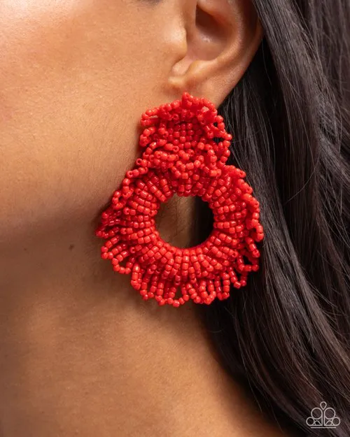 Paparazzi Earring Explosive Energy Red Paparazzi Jewelry Earrings