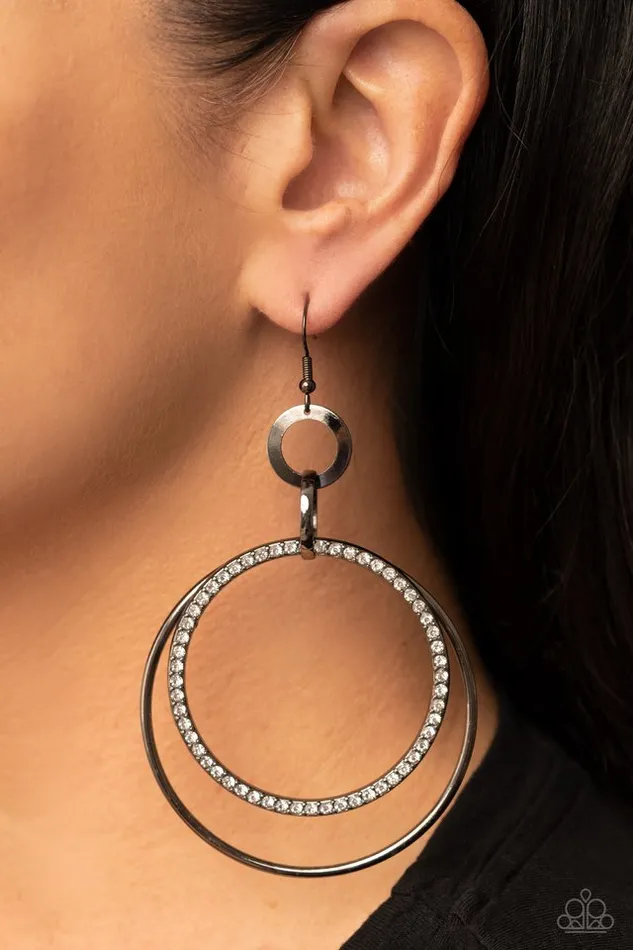 Paparazzi Earring Haute Hysteria Black Paparazzi Jewelry Earrings