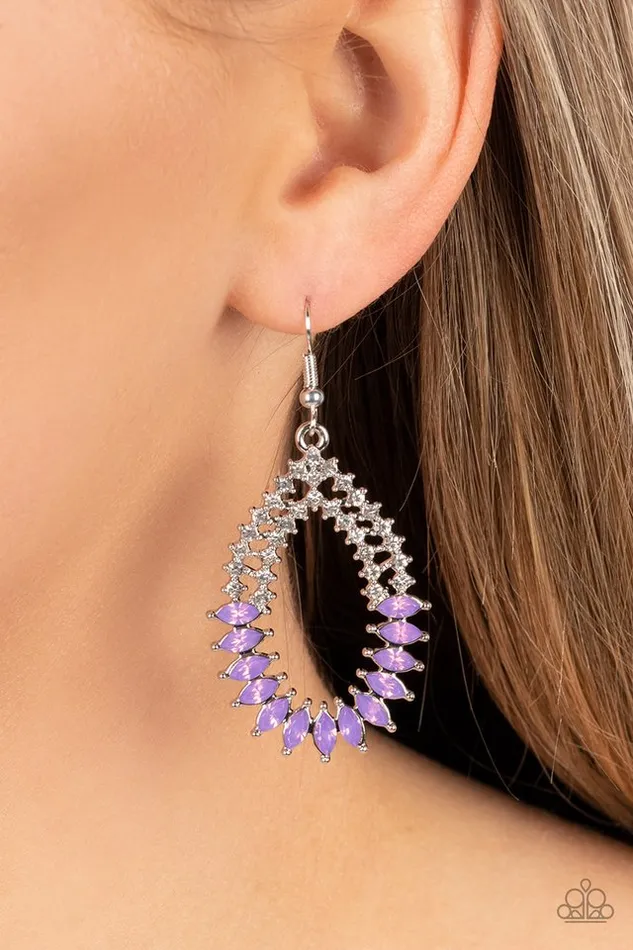 Paparazzi Earring Lucid Luster Purple Paparazzi Jewelry Earrings