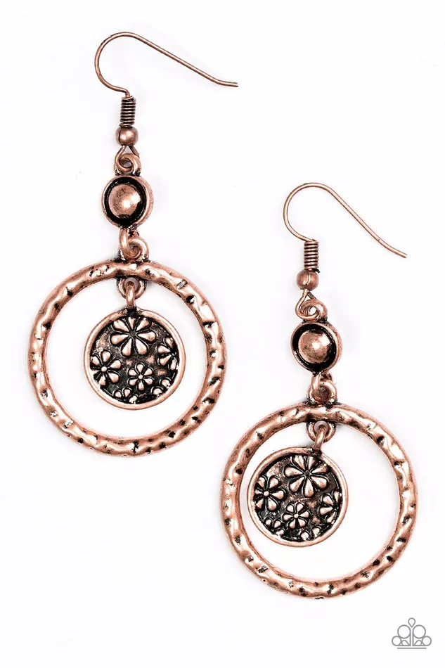 Paparazzi Earring Meadow Gardens Copper Paparazzi Jewelry Earrings