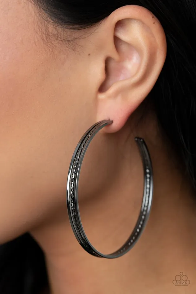 Paparazzi Earring Midtown Marvel Black Paparazzi Jewelry Earrings