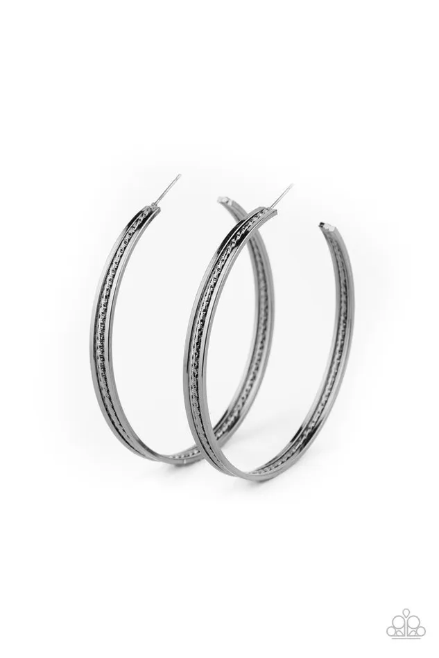 Paparazzi Earring Midtown Marvel Black Paparazzi Jewelry Earrings