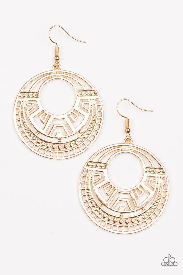 Paparazzi Earring Modernly Mayan Gold Paparazzi Jewelry Earrings