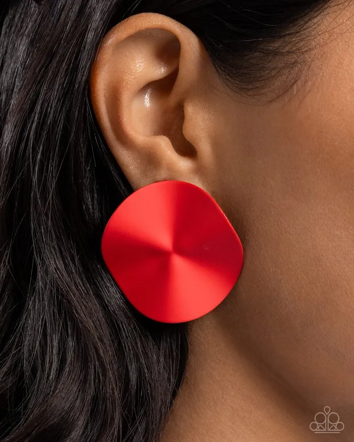 Paparazzi Earring Moody Masterpiece Red Paparazzi Jewelry Earrings